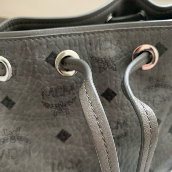 MCM Phantom Grey Small Drawstring Handbag - Picture 2 of 15